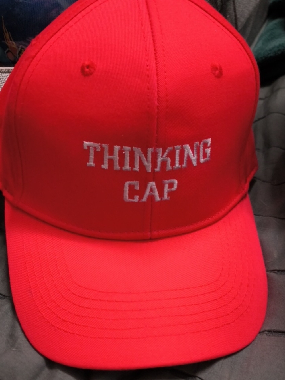 Red "Thinking Cap" Baseball Hat